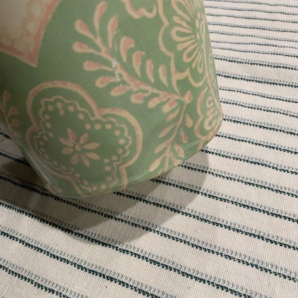 shabby chic vintage cottage style French floral bucket